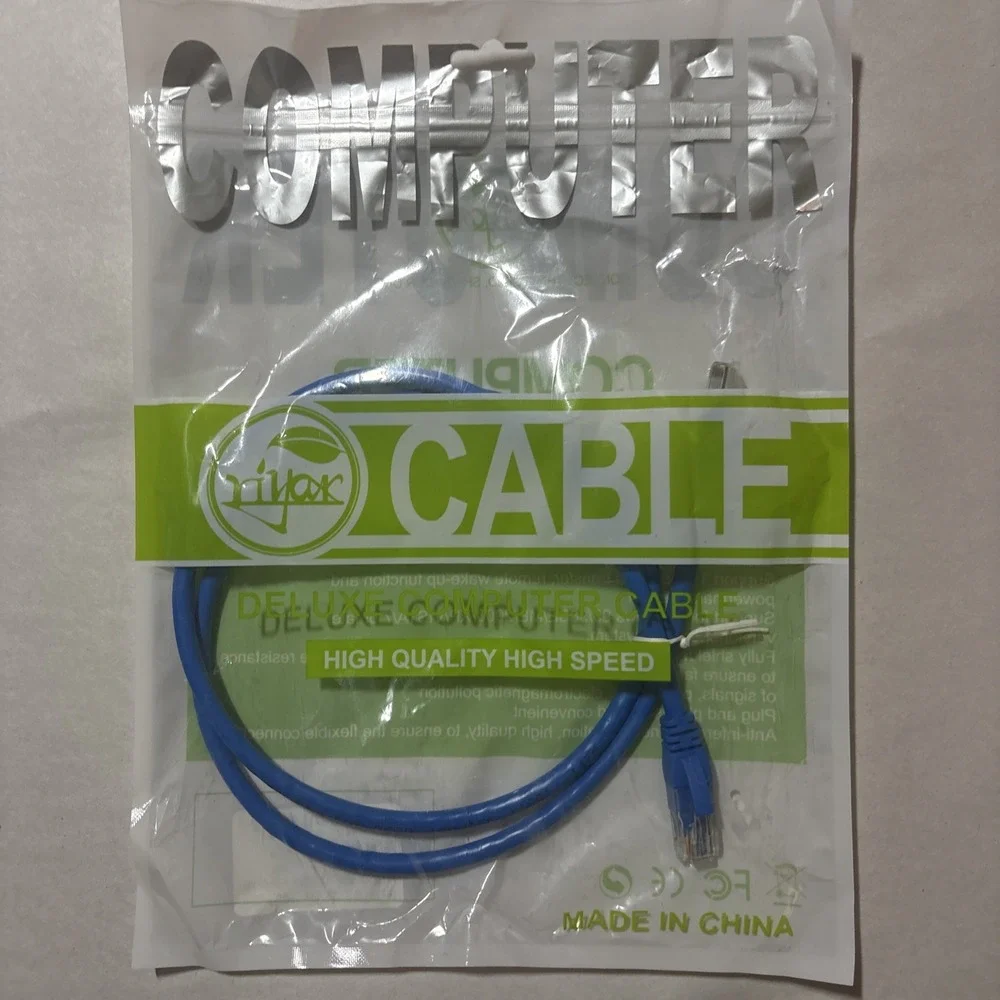 Cat 6e Ethernet Network Patch Cable 3Ft 1Mbps Data Transfer